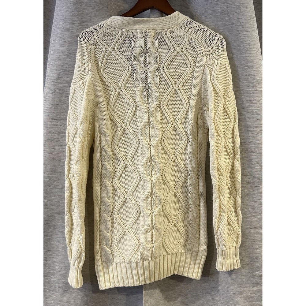 Vintage‎ Sears Sweater Cable Knit Cardigan Fisherman Mens Medium - Picture 4 of 5